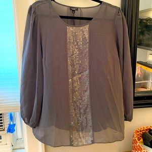 Talbots sheer long-sleeved blouse & matching cami